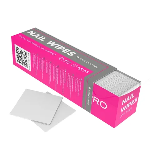 Серветки безворсові БІЛІ (400 шт) SMART (WS-400) STALEKS PRO