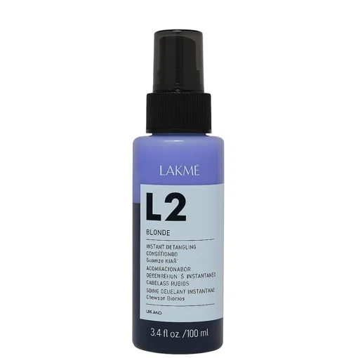 Двофазний кондиціонер для освітленного або сивого волосся (з фіолетовим пігментом), 100 мл 45543 Instant detangling conditioner BLONDE L2 LAKME