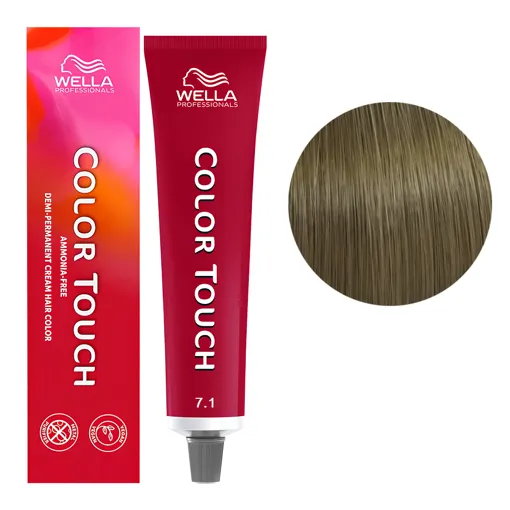 7/1 середній блондин попелястий Фарба для тонування волосся без аміаку (Оновлена формула), 60 мл COLOR TOUCH Wella Professionals