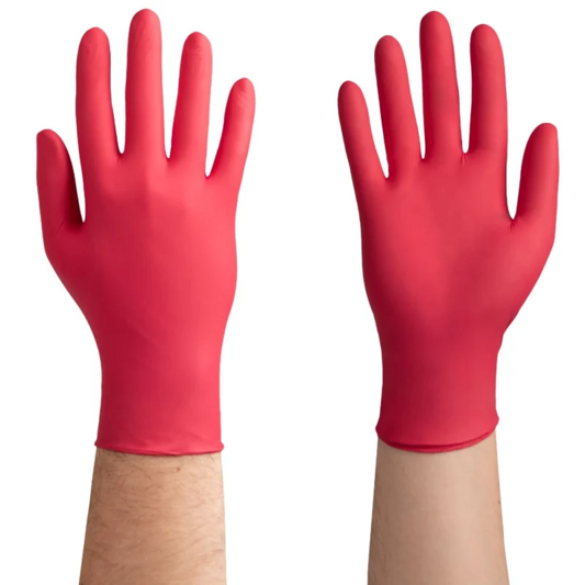 Рукавички нітрилові, нестерильні, неприпудрені, розмір S (100 шт), колір: МАЛИНОВИЙ easyCARE nitrile berry ZARYS