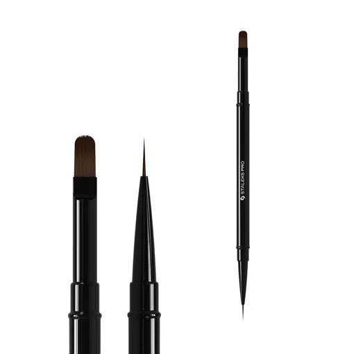 Пензлик двосторонній EXPERT лайнер 10 мм / для гелю 11 мм (NBE-03/06) STALEKS PRO