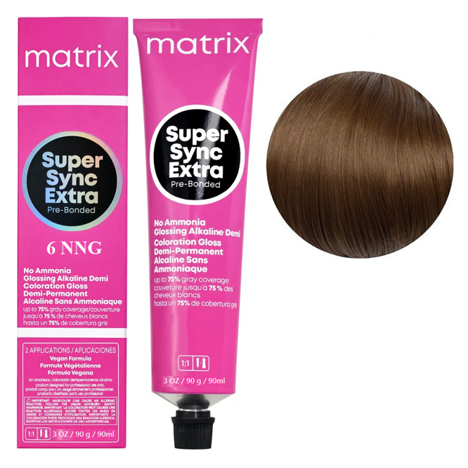 6NNG Темний блондин натурально-золотистий інтенсивний Тонер для волосся на лужній основі без аміаку, 90 мл SUPER SYNC EXTRA  Pre-Bonded MATRIX