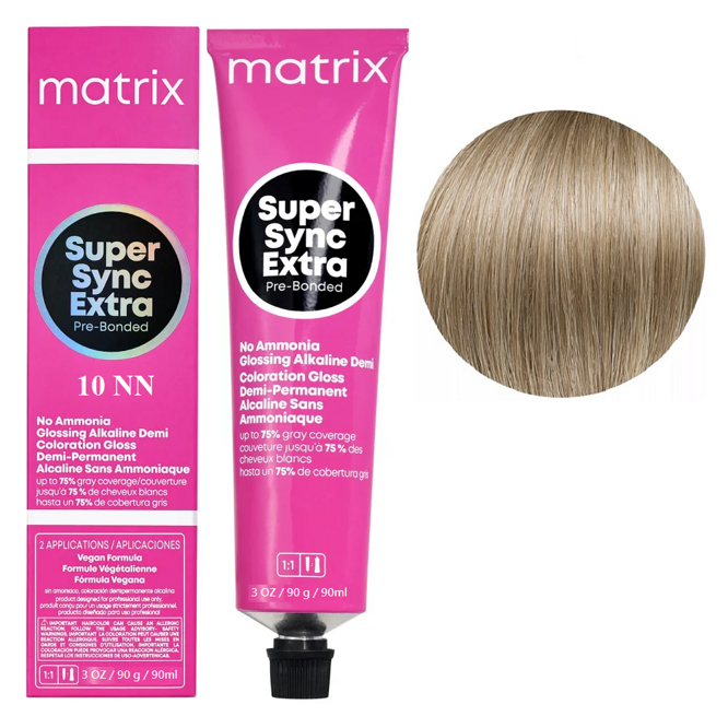 10NN Екстрасвітлий блондин натуральний інтенсивний Тонер для волосся на лужній основі без аміаку, 90 мл SUPER SYNC EXTRA Pre-Bonded MATRIX