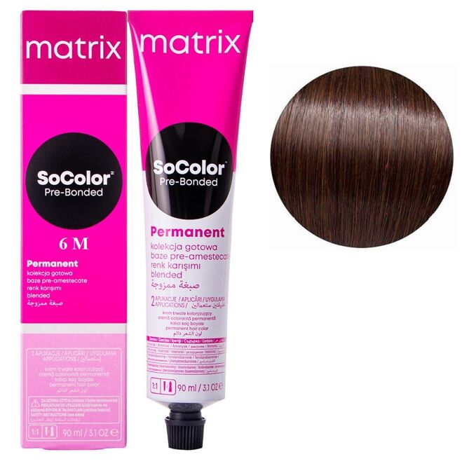 6M темний блондин мокка Крем-фарба для волосся, 90 мл SoColor Pre-Bonded MATRIX (оновлений дизайн)