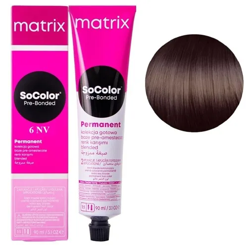 6NV темний блондин натуральний фіолетовий Крем-фарба для волосся, 90 мл SoColor Pre-Bonded MATRIX (оновлений дизайн)