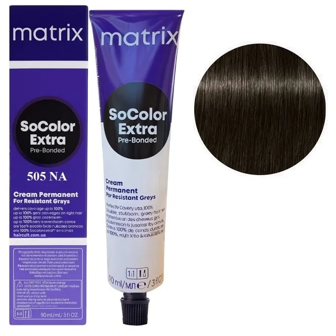 505NA світлий шатен натурально-попелястий Крем-фарба для волосся, 90 мл SoColor EXTRA Pre-Bonded  MATRIX (оновлений дизайн)