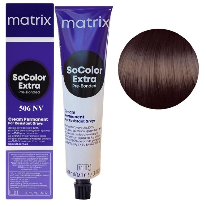506NV Темний блондин натуральний фіолетовий Крем-фарба для волосся, 90 мл SoColor EXTRA Pre-Bonded  MATRIX (оновлений дизайн)