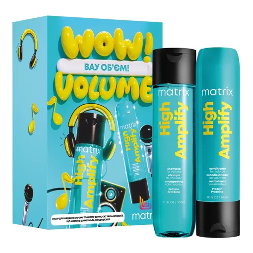 Набір для надання об`єму тонкому волоссю (шампунь 300 мл + кондиціонер 300 мл), High Amplify Total Results MATRIX