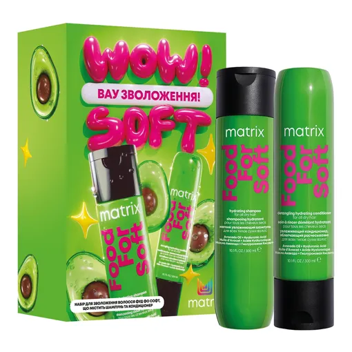 Набір для інтенсивного зволоження волосся (шампунь 300 мл + кондиціонер 300 мл), Food For Soft Total Results MATRIX