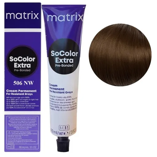 506NW  Темний блондин натуральний теплий Крем-фарба для волосся, 90 мл SoColor EXTRA Pre-Bonded  MATRIX (оновлений дизайн)
