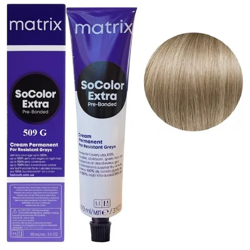 509G дуже світлий блондин золотистий Крем-фарба для волосся, 90 мл SoColor EXTRA Pre-Bonded  MATRIX (оновлений дизайн)