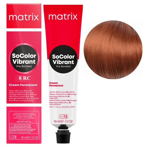 8RC світлий блондин червоний мідний Крем-фарба для волосся, 90 мл SoColor  Pre-Bonded  MATRIX (оновлений дизайн)