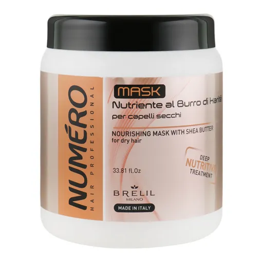 Крем-маска живильна з маслом каріте та авокадо, 1000 мл Nourishing Mask with Shea Butter Karite Numero BRELIL Professional