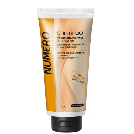 Шампунь для відновлення волосся з екстрактом вівса, 300 мл Restructuring Shampoo with Oats Avena Numero BRELIL Professional