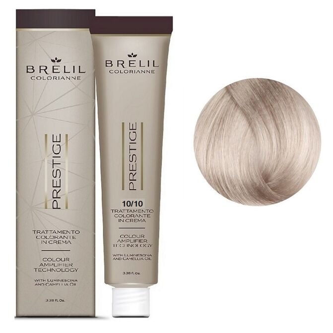 10/10 Крем-фарба для волосся перманентна з низьким вмістом аміаку, 100мл  Colorianne Prestige BRELIL Professional