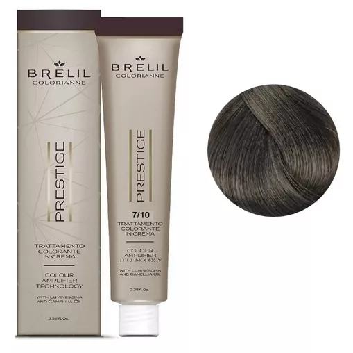 7/10 Крем-фарба для волосся перманентна з низьким вмістом аміаку, 100мл  Colorianne Prestige BRELIL Professional