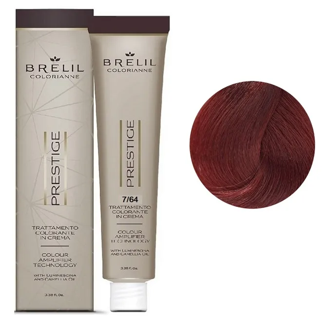 7/64 Крем-фарба для волосся перманентна з низьким вмістом аміаку, 100мл  Colorianne Prestige BRELIL Professional