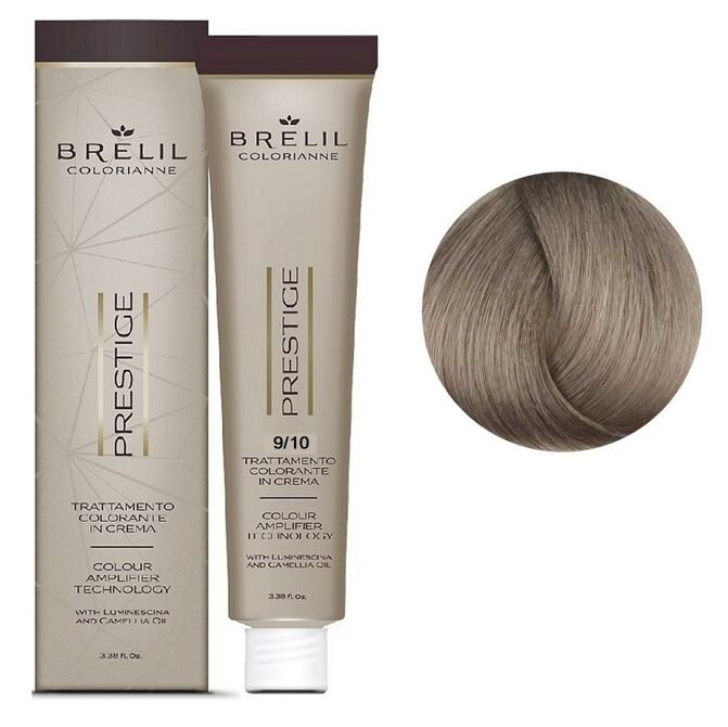 9/10 Крем-фарба для волосся перманентна з низьким вмістом аміаку, 100мл  Colorianne Prestige BRELIL Professional