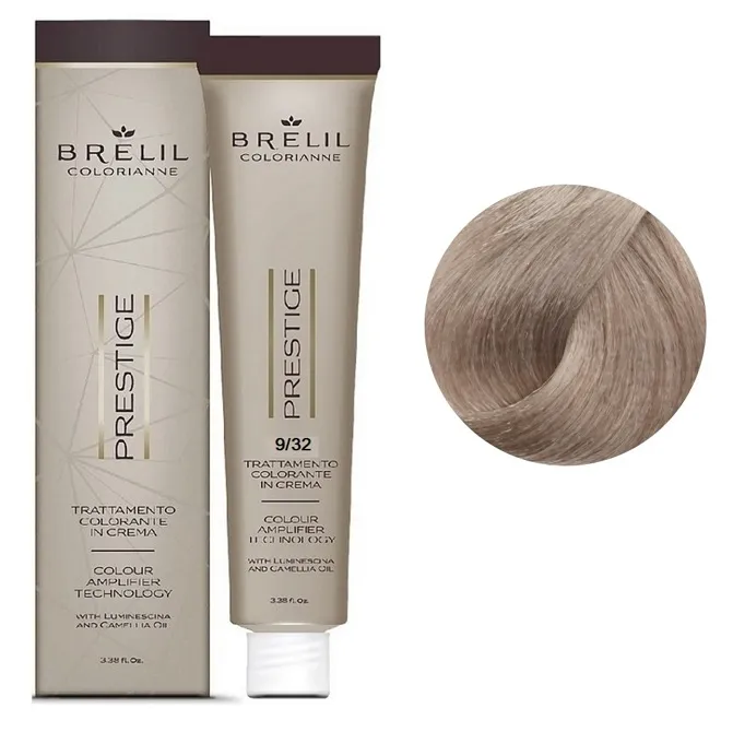 9/32 Крем-фарба для волосся перманентна з низьким вмістом аміаку, 100мл  Colorianne Prestige BRELIL Professional