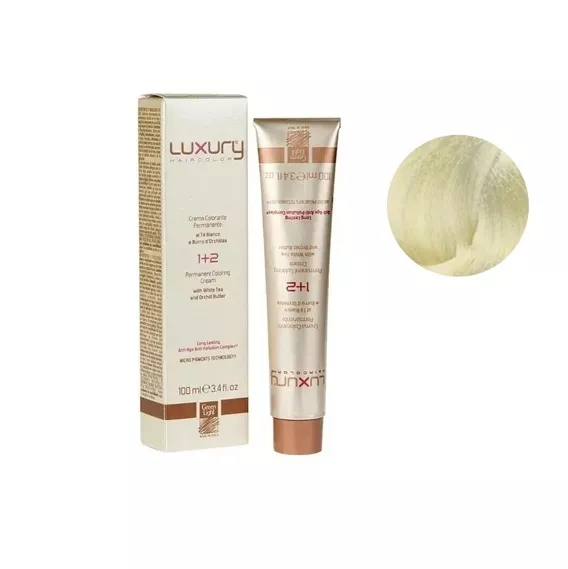 12/00 Крем-фарба для волосся з білим чаєм та екстрактом орхідеї, 100 мл LUXURY Haircolor GREEN LIGHT 