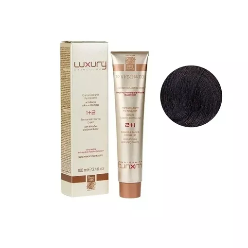 4/003 Середньо-коричневий  натуральний теплий Крем-фарба для волосся з білим чаєм та екстрактом орхідеї, 100 мл LUXURY Haircolor GREEN LIGHT