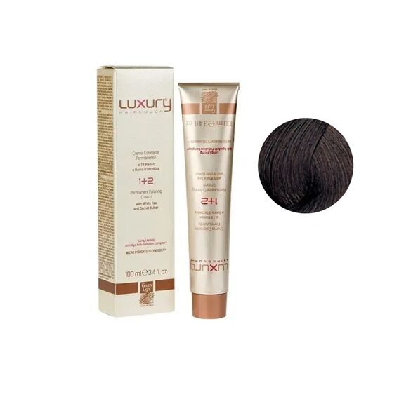 5/00 Світло-коричневий натуральний  інтенсивний Крем-фарба для волосся з білим чаєм та екстрактом орхідеї, 100 мл LUXURY Haircolor GREEN LIGHT
