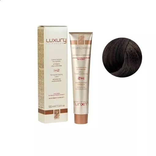 5/03 Світло-коричневий натуральний золотистий Крем-фарба для волосся з білим чаєм та екстрактом орхідеї, 100 мл LUXURY Haircolor GREEN LIGHT
