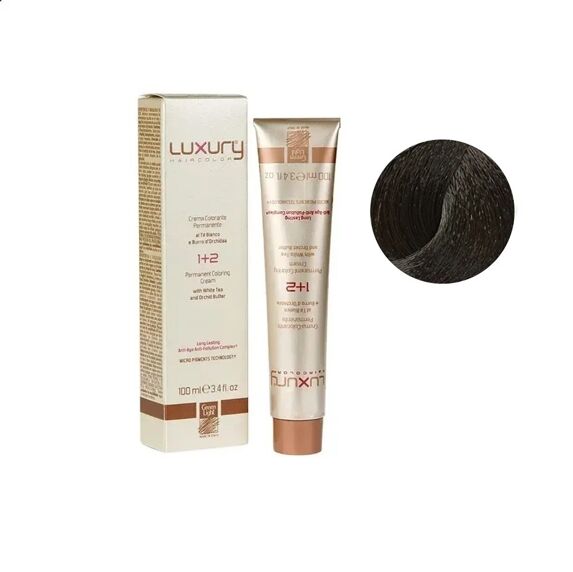 5/7 Світло-коричневий матовий Крем-фарба для волосся з білим чаєм та екстрактом орхідеї, 100 мл LUXURY Haircolor GREEN LIGHT