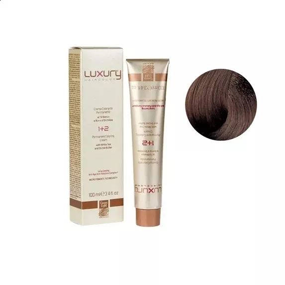 5/88 Світло-коричневий шоколадниц інтенсивний Крем-фарба для волосся з білим чаєм та екстрактом орхідеї, 100 мл LUXURY Haircolor GREEN LIGHT