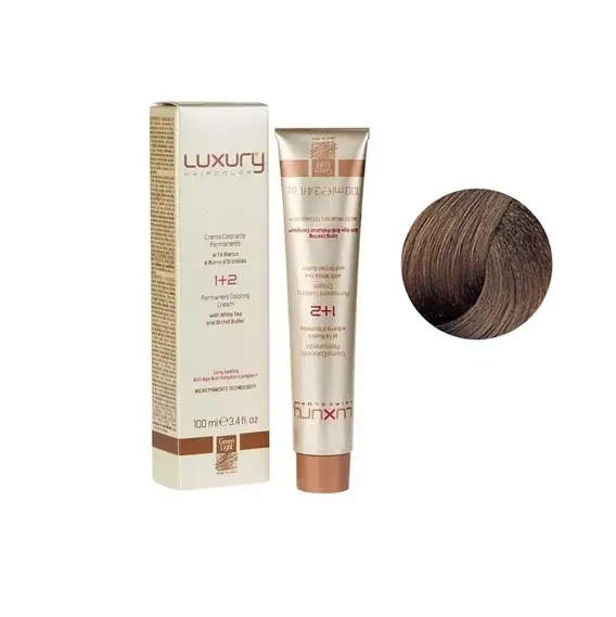 6/00 Темний блондин натуральний інтенсивний Крем-фарба для волосся з білим чаєм та екстрактом орхідеї, 100 мл LUXURY Haircolor GREEN LIGHT