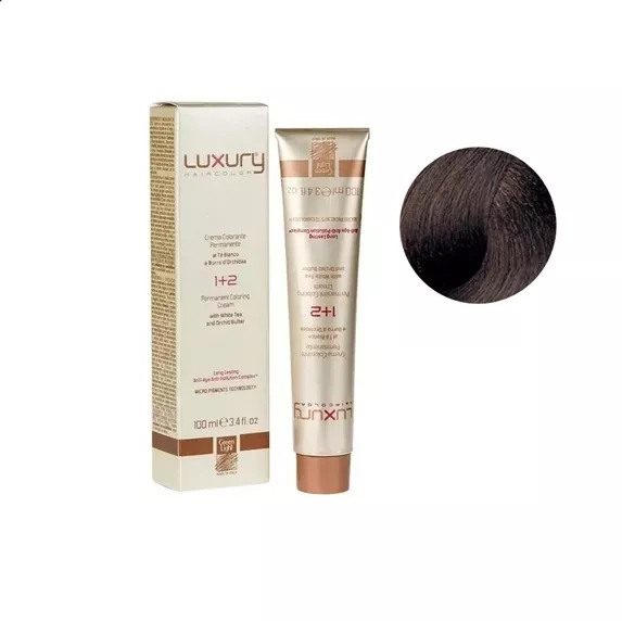 6/003 Темний блондин натуральний теплий Крем-фарба для волосся з білим чаєм та екстрактом орхідеї, 100 мл LUXURY Haircolor GREEN LIGHT