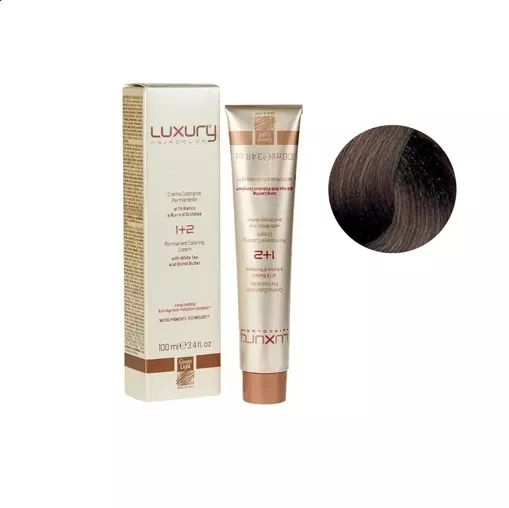 6/33 Темний блондин золотистий інтенсивний Крем-фарба для волосся з білим чаєм та екстрактом орхідеї, 100 мл LUXURY Haircolor GREEN LIGHT