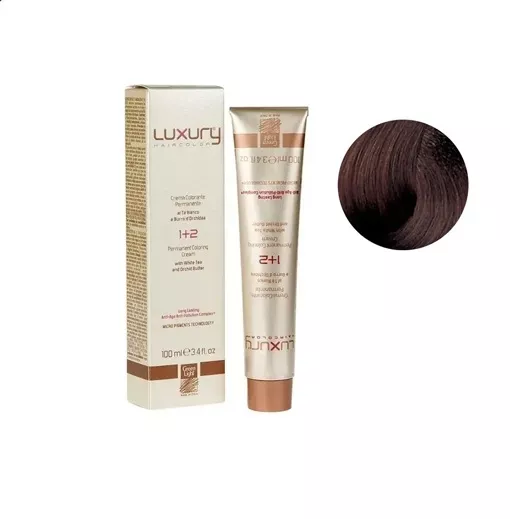6/35 Темний блондин золотисто-махагоновий Крем-фарба для волосся з білим чаєм та екстрактом орхідеї, 100 мл LUXURY Haircolor GREEN LIGHT