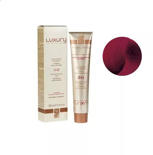6/66 Темний блондин червоний інтенсивний Крем-фарба для волосся з білим чаєм та екстрактом орхідеї, 100 мл LUXURY Haircolor GREEN LIGHT