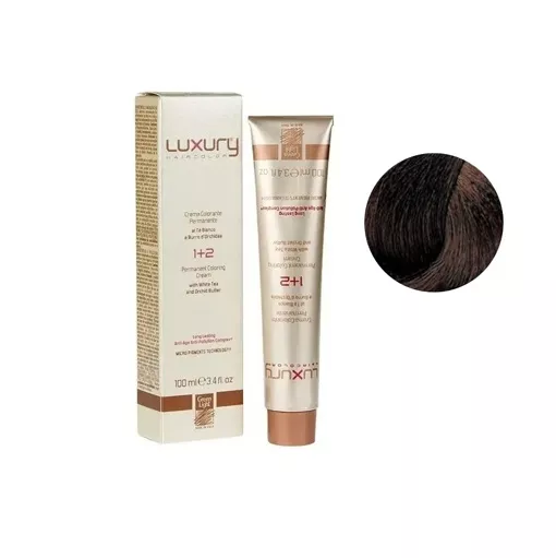 6/73 Темний блондин коричнево-золотистий Крем-фарба для волосся з білим чаєм та екстрактом орхідеї, 100 мл LUXURY Haircolor GREEN LIGHT