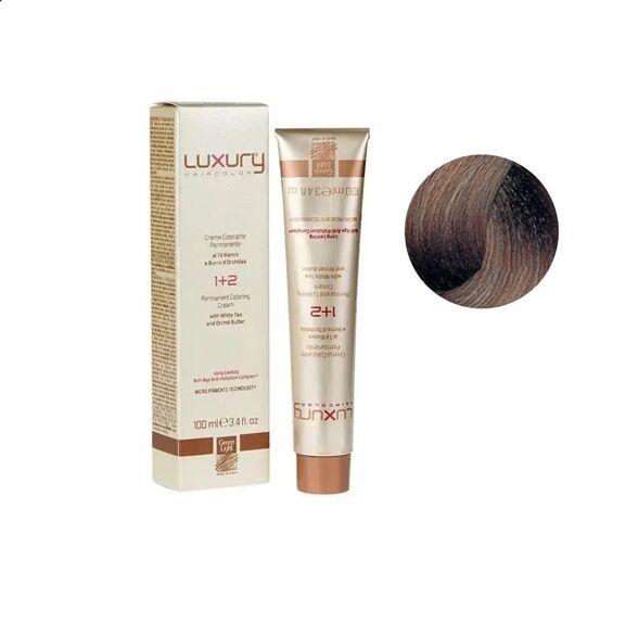 7/003 Середній блондин натуральний теплий Крем-фарба для волосся з білим чаєм та екстрактом орхідеї, 100 мл LUXURY Haircolor GREEN LIGHT