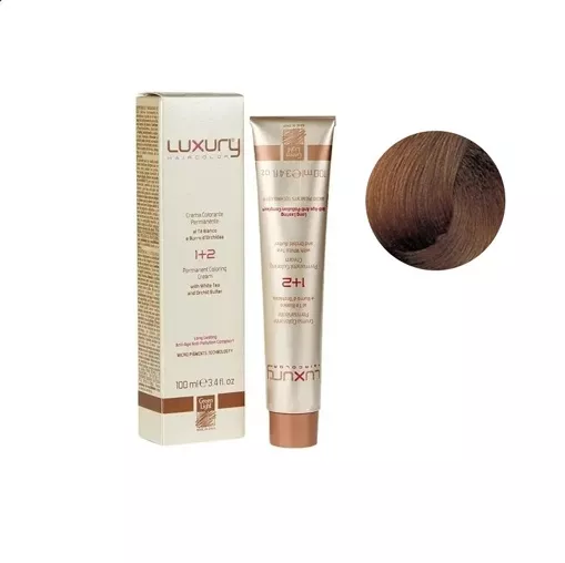 7/3 Середній блондин золотистий Крем-фарба для волосся з білим чаєм та екстрактом орхідеї, 100 мл LUXURY Haircolor GREEN LIGHT