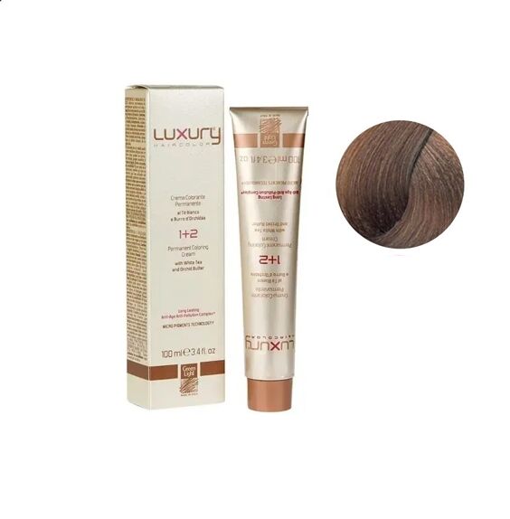 7/32 Середній блондин золотисто-фіолетовий Крем-фарба для волосся з білим чаєм та екстрактом орхідеї, 100 мл LUXURY Haircolor GREEN LIGHT