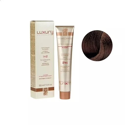 7/66 Середній блондин червоний інтенсивний Крем-фарба для волосся з білим чаєм та екстрактом орхідеї, 100 мл LUXURY Haircolor GREEN LIGHT