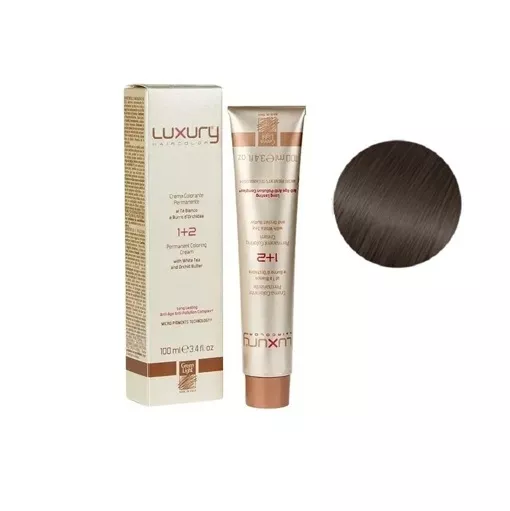 7/7 Середній блондин коричненвий Крем-фарба для волосся з білим чаєм та екстрактом орхідеї, 100 мл LUXURY Haircolor GREEN LIGHT