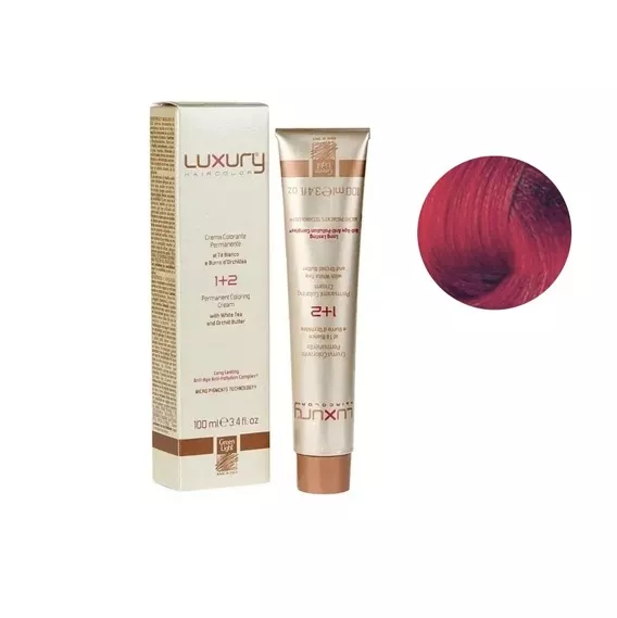 8/6 Світлий блондин червоний Крем-фарба для волосся з білим чаєм та екстрактом орхідеї, 100 мл LUXURY Haircolor GREEN LIGHT