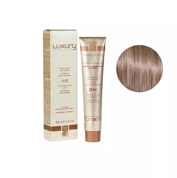 9/32 Дуже світлий блондин золотисто-фіолетовий Крем-фарба для волосся з білим чаєм та екстрактом орхідеї, 100 мл LUXURY Haircolor GREEN LIGHT