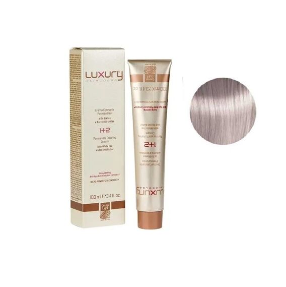 10/2 Платиновий блондин фіолетовий Крем-фарба для волосся з білим чаєм та екстрактом орхідеї, 100 мл LUXURY Haircolor GREEN LIGHT 