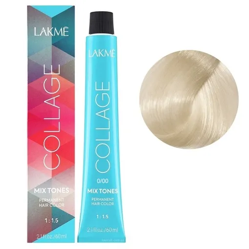 0/00 Освітлювач Крем-фарба для волосся стійка, 60 мл Permanent Hair Color COLLAGE LAКME