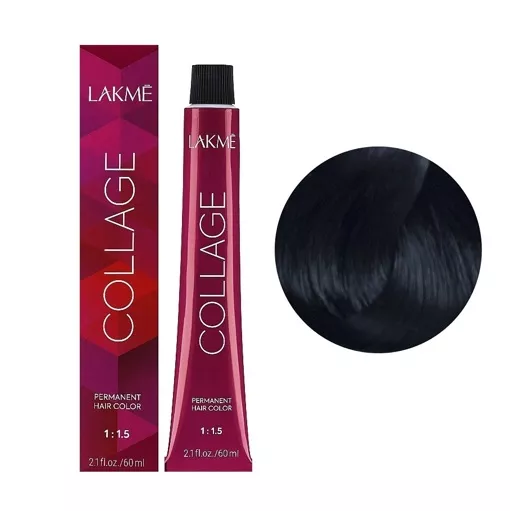 1/70 Синьо-чорний  Крем-фарба для волосся стійка, 60 мл Permanent Hair Color COLLAGE LAКME