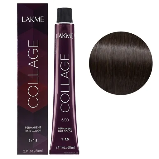 5/00 Світло-каштановий натуральний Крем-фарба для волосся стійка, 60 мл Permanent Hair Color COLLAGE LAКME