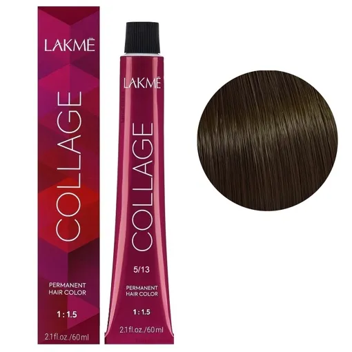 5/13 Світло-каштановий попелясто-золотистий Крем-фарба для волосся стійка, 60 мл Permanent Hair Color COLLAGE LAКME