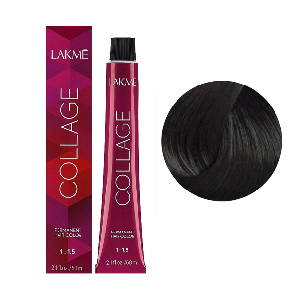 5/17 Світло-каштановий попелясто-синій  Крем-фарба для волосся стійка, 60 мл Permanent Hair Color COLLAGE LAКME