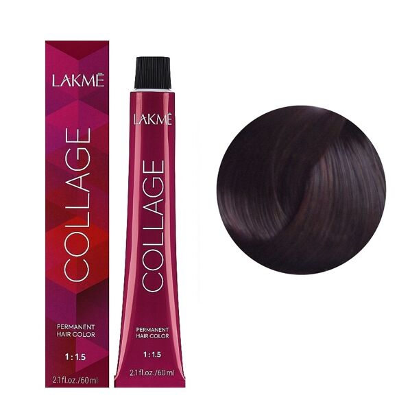 5/52 Світло-каштановий махагоново-фіолетовий  Крем-фарба для волосся стійка, 60 мл Permanent Hair Color COLLAGE LAКME