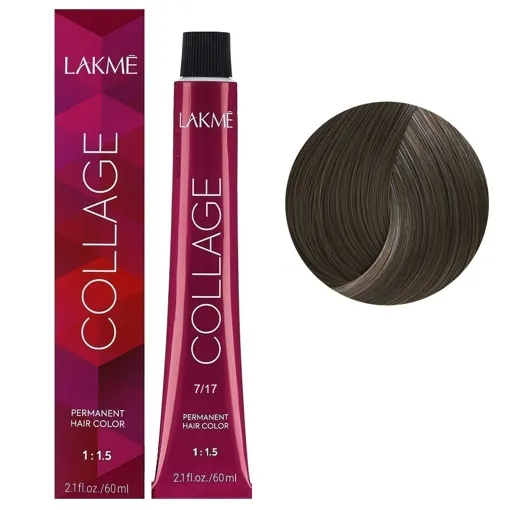 7/17 Середній блондин попелясто-синій Крем-фарба для волосся стійка, 60 мл Permanent Hair Color COLLAGE LAКME